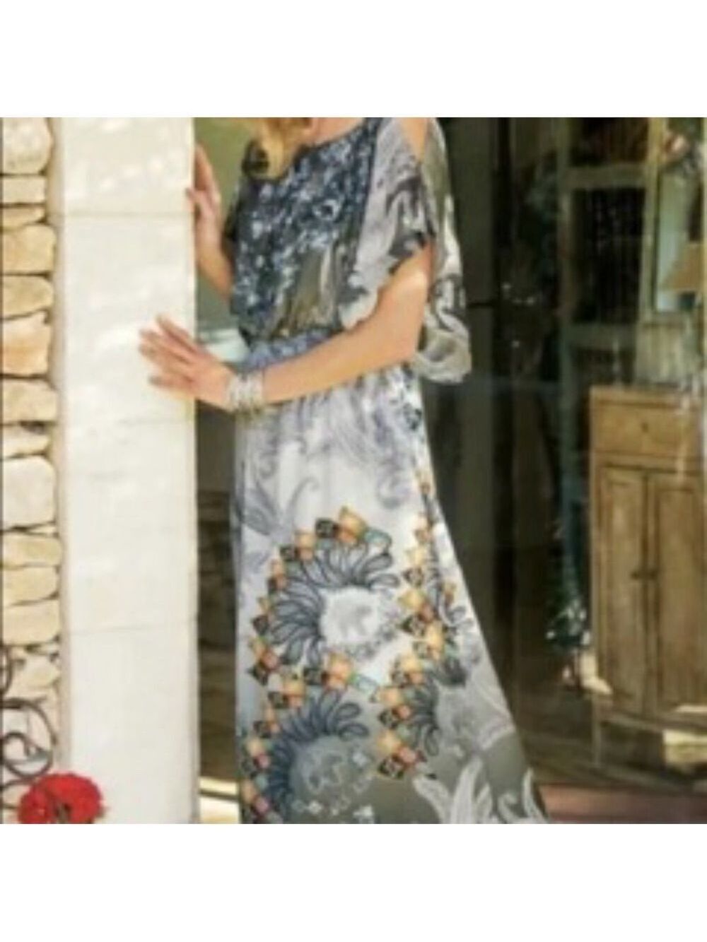 Soft Surroundings Floral Fit & Flare Maxi Dress
